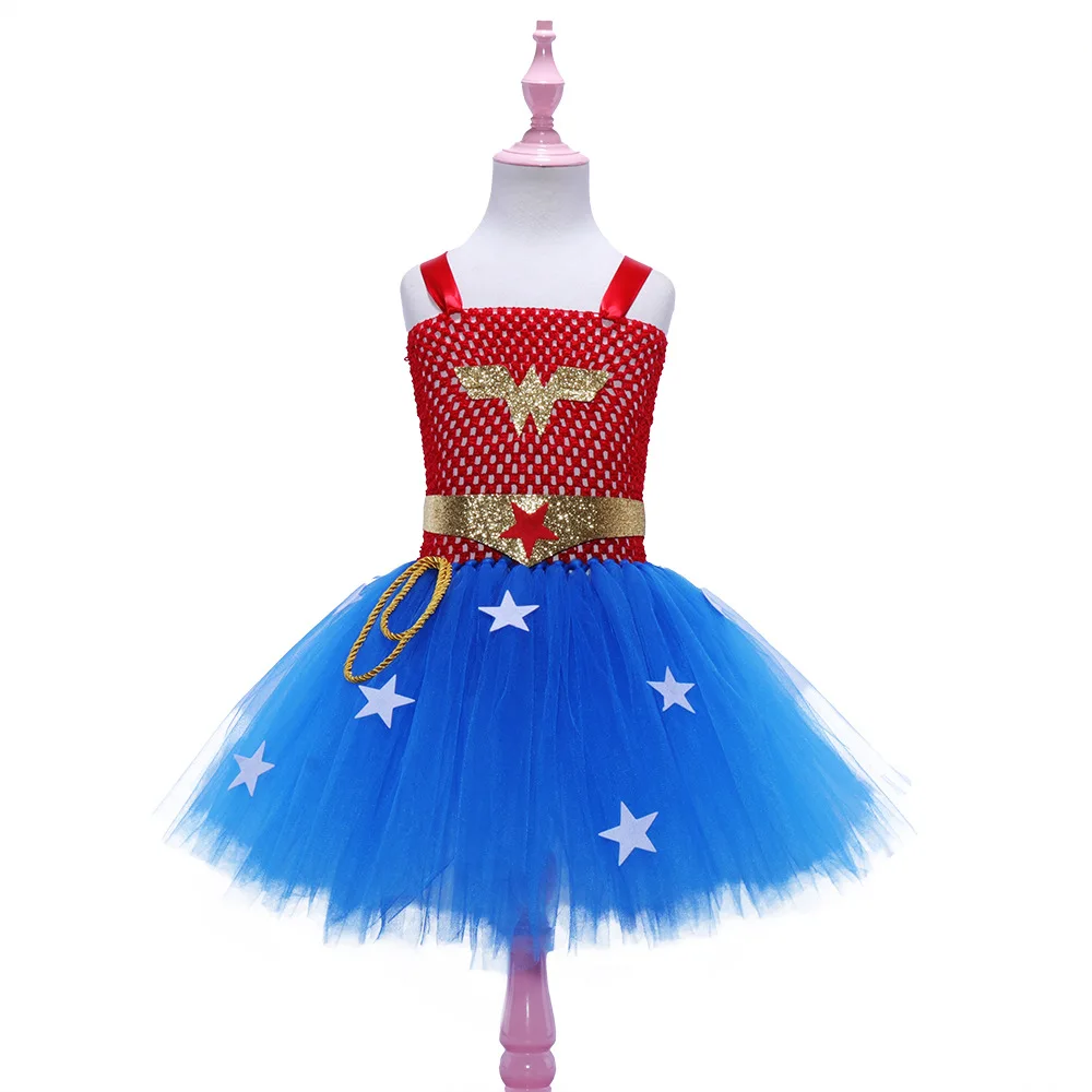 New European and American girls\' Halloween cosplay mesh tutu dress, children\'s dance performance costumes