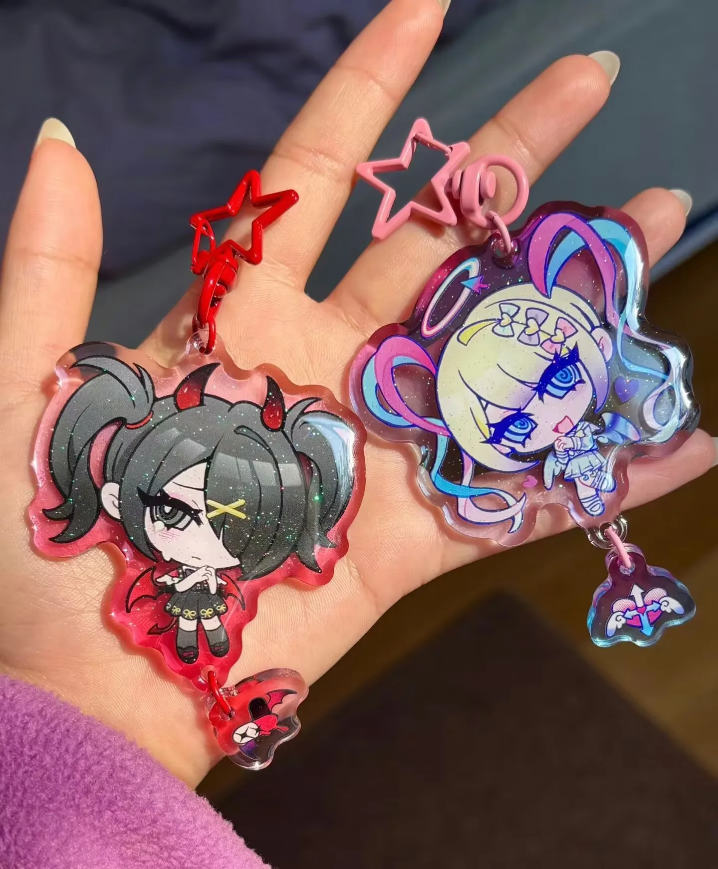 Needy Girl Overdose Rain Ame KAnge llavero acrílico figura de dibujos animados colgante llavero accesorio de Cosplay para niñas regalo de Navidad
