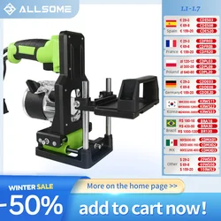 Allsome 2 in 1 Holzbearbeitung Stoßen Maschine Halterung, Holz Trimmen Maschine Halterung Aluminium Legierung Holz Trimmer Router Unterstützung