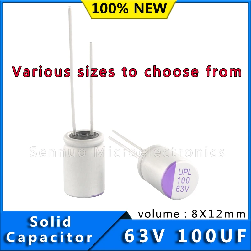 

10pcs New Solid Capacitor 63V 100uF 8X12 10X12 mm Super Low ESR 63V100uF For Motherboard Solid Capacitor Capacitors