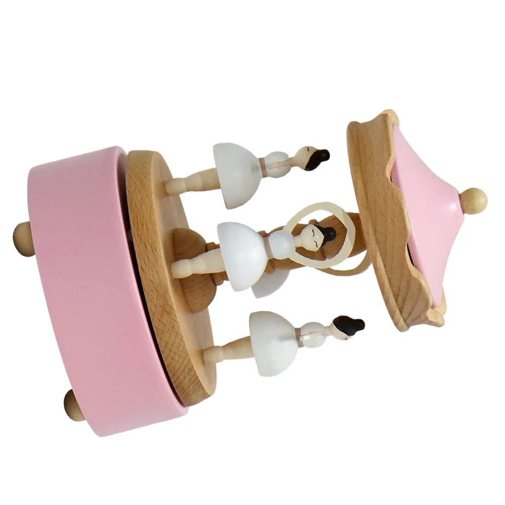 

Ballet Music Box: Elegant Wooden Rotating Ballerina Wind-Up Musical Jewelry Holder Vintage Decorative Keepsake Gift For Women