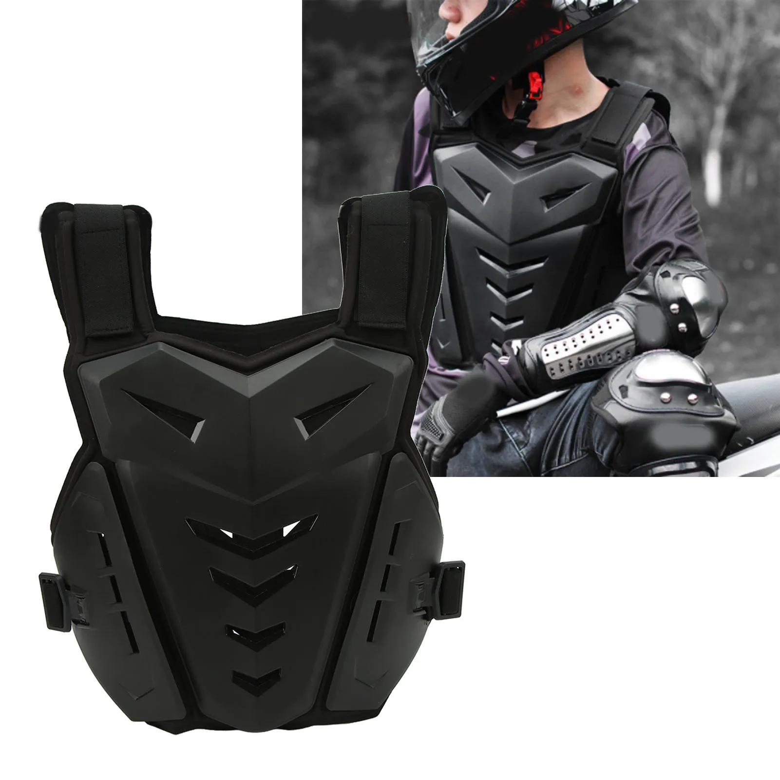 

Мотоциклетный бронежилет, защитный амортизирующий дышащий черный унисекс, защита груди для мотокросса, защита спины для мотокросса