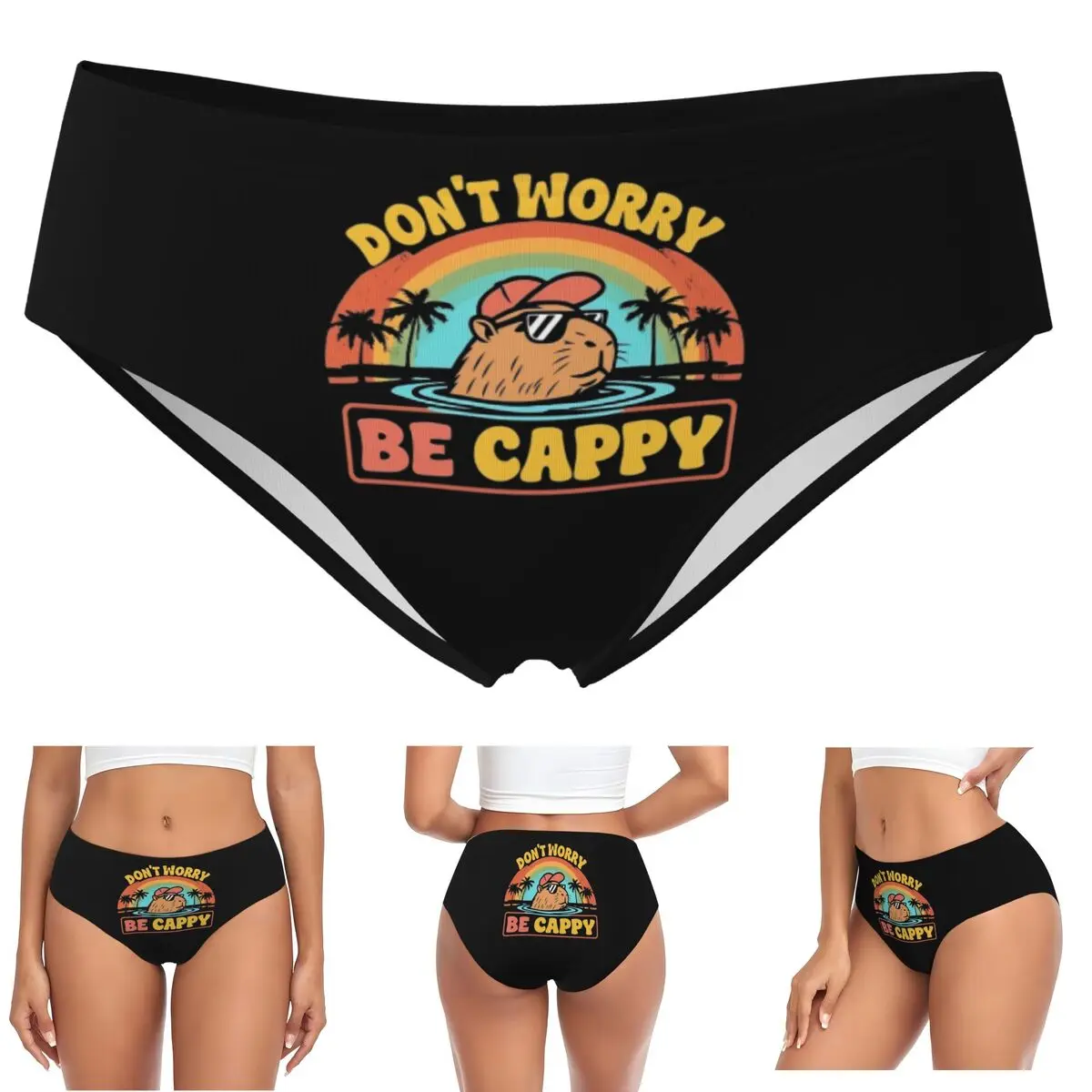 Embrasser le capybara engouement ne vous inquiétez pas être Cappy culottes slips confortables pour femmes sous-vêtements respirants caleçons féminins