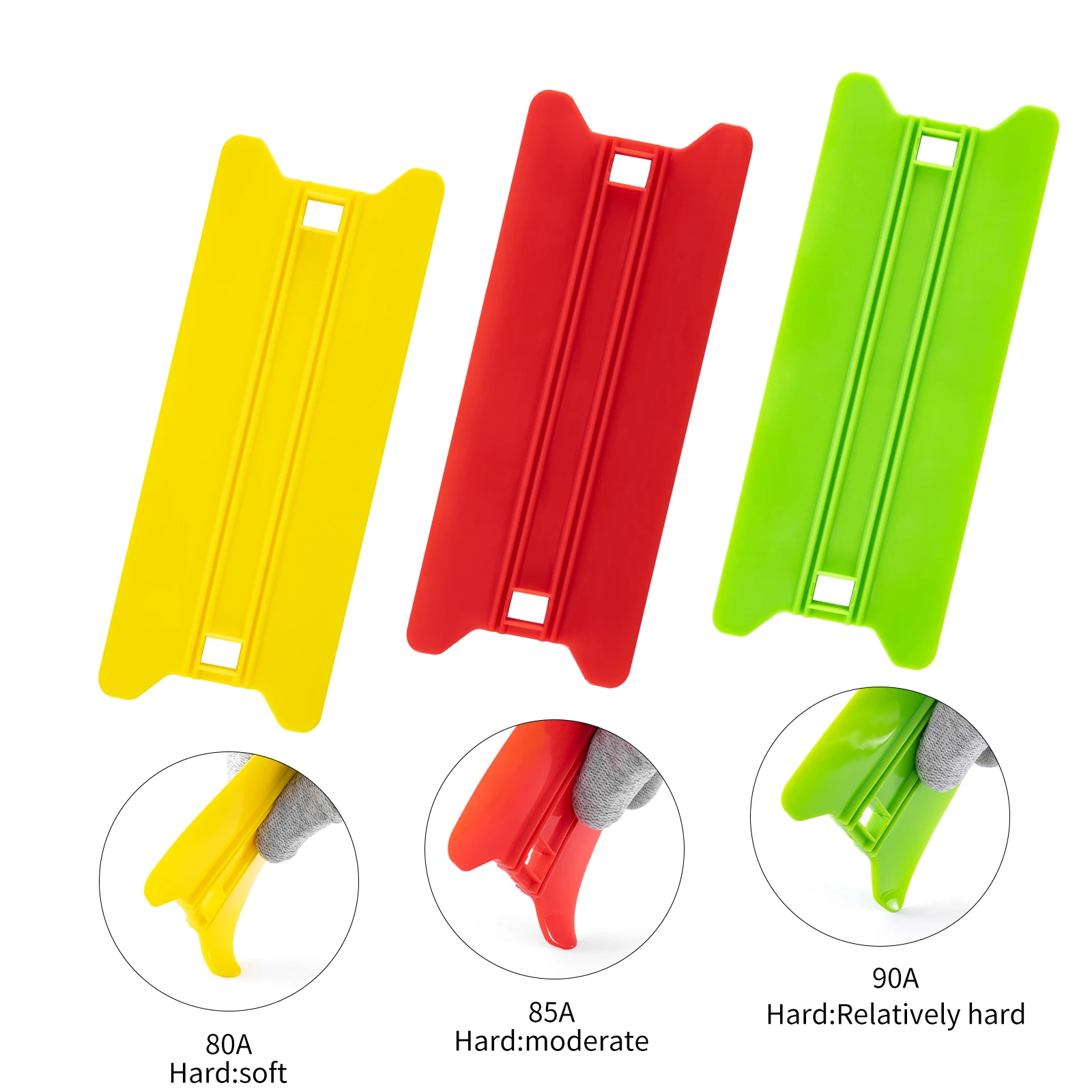 Multi-Size Vinyl Wrap Squeegee Plastic Square Scraper Durable Car Window Tint PPF Film Tool Auto Glass Wallpaper Applicator Tool