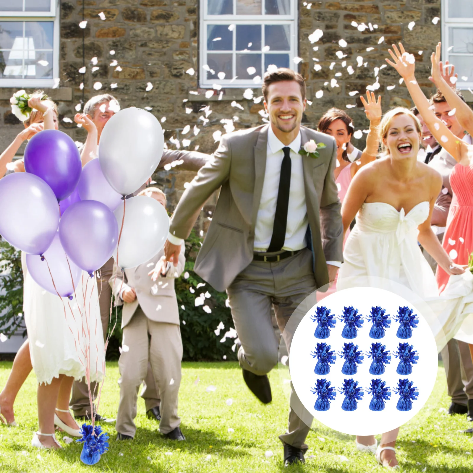 

12Pcs Balloon Weight Aluminum Foil Balloon Accessory Wedding Birthday Shower Graduation Decor Balloons Weights