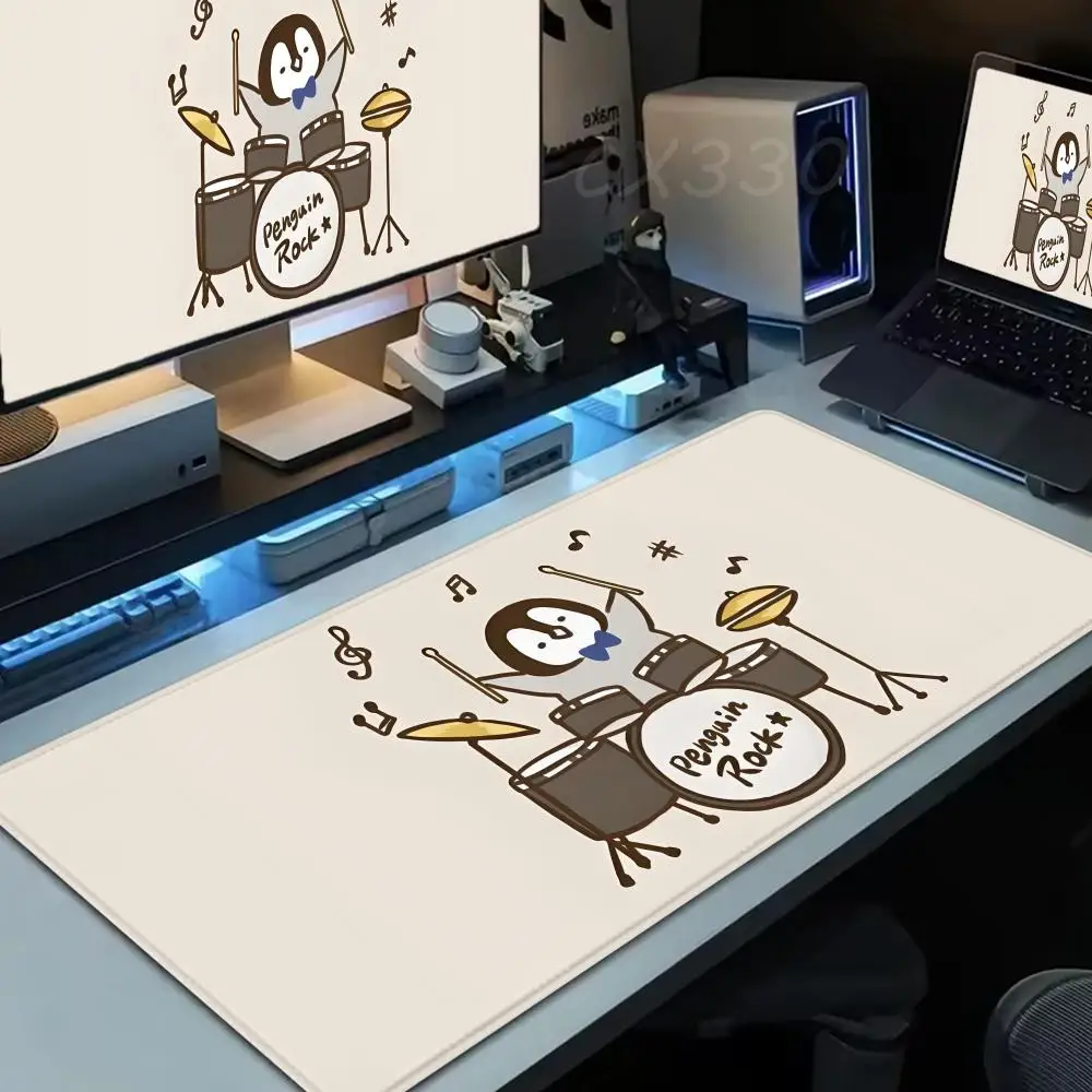 

Penguin And Cat Day Mouse Pad Large Computer Mousepad Office 1000x500mm XXL Pc Gamer Non-slip Rubber Keyboard Deskmat