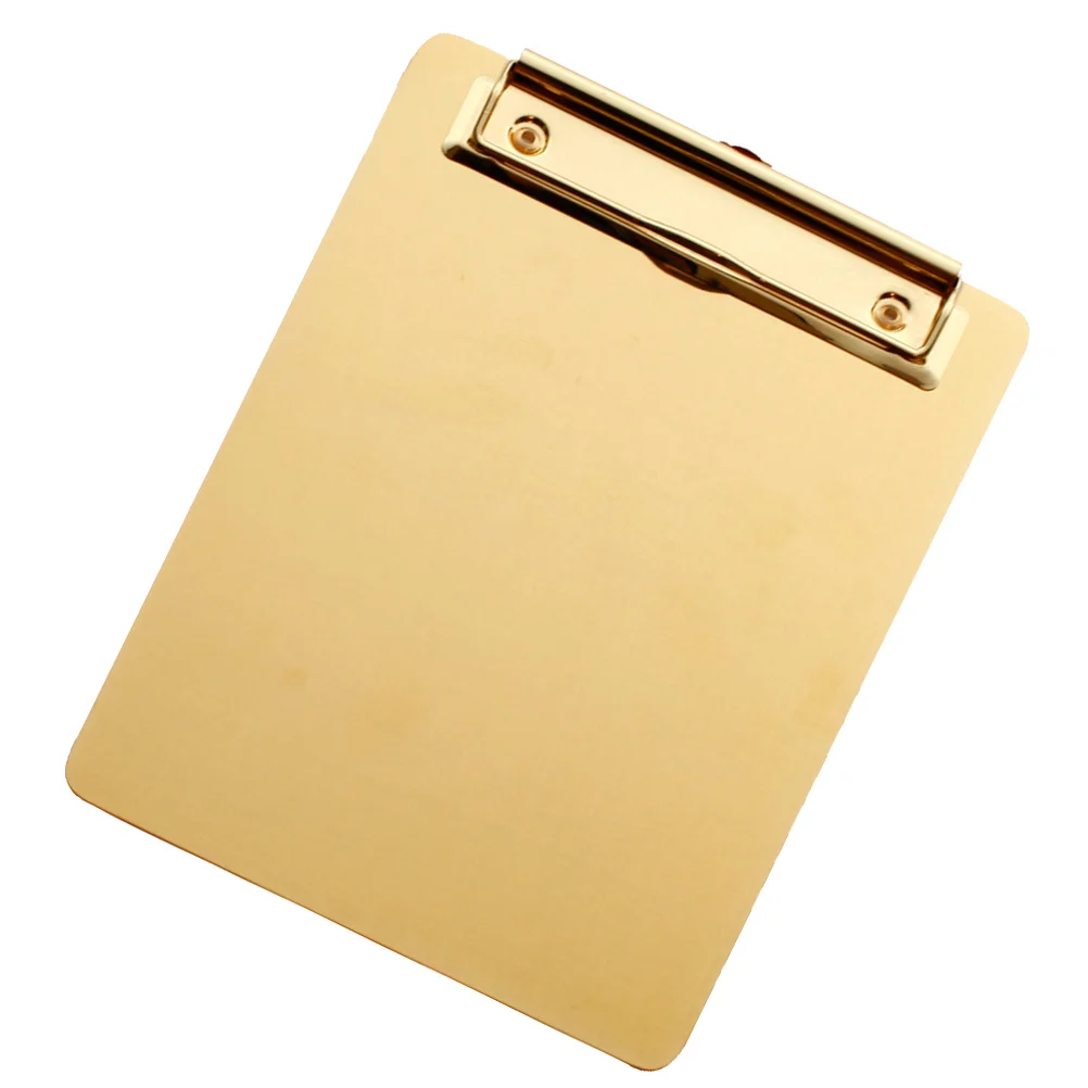 Imagem -06 - Suporte de Prancheta de a5 Paper Clip Board Armazenamento Escrevendo Tablet Enfermeira Plastic Folders Golden Aço Inoxidável