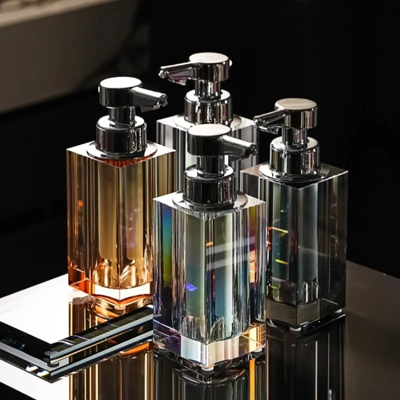 

Creative Crystal Glass Lotion Bottle Automatic Sensor Foaming Hand Soap Dispenser Luxury Press Soap Dispenser Bathroom Accessory