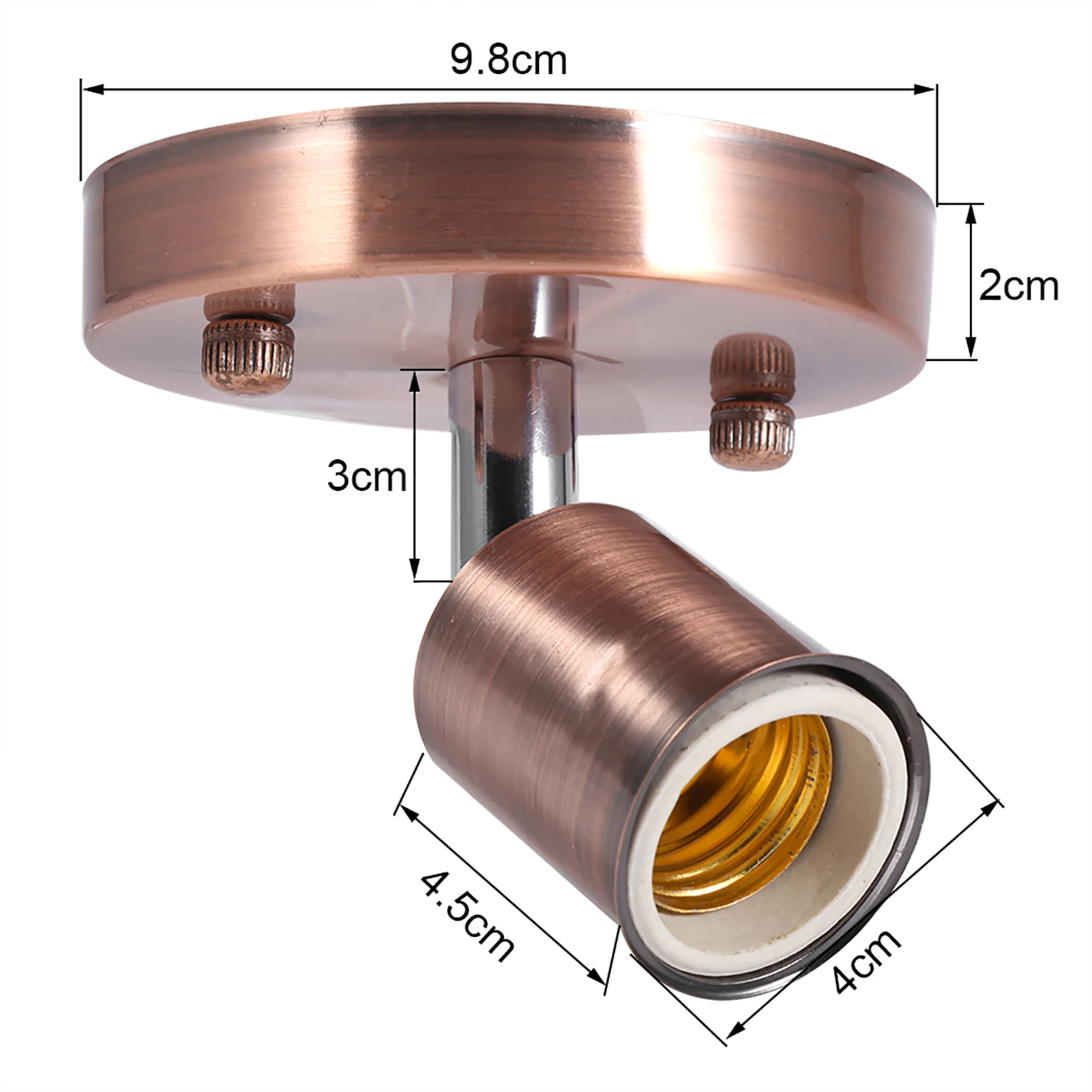 E27 Light Bulb Socket Modern Retro Ceiling Lamp Wall-Mounted Lamp Socket Convenient/Durable Can Be 180° Rotation Adsorption image 2