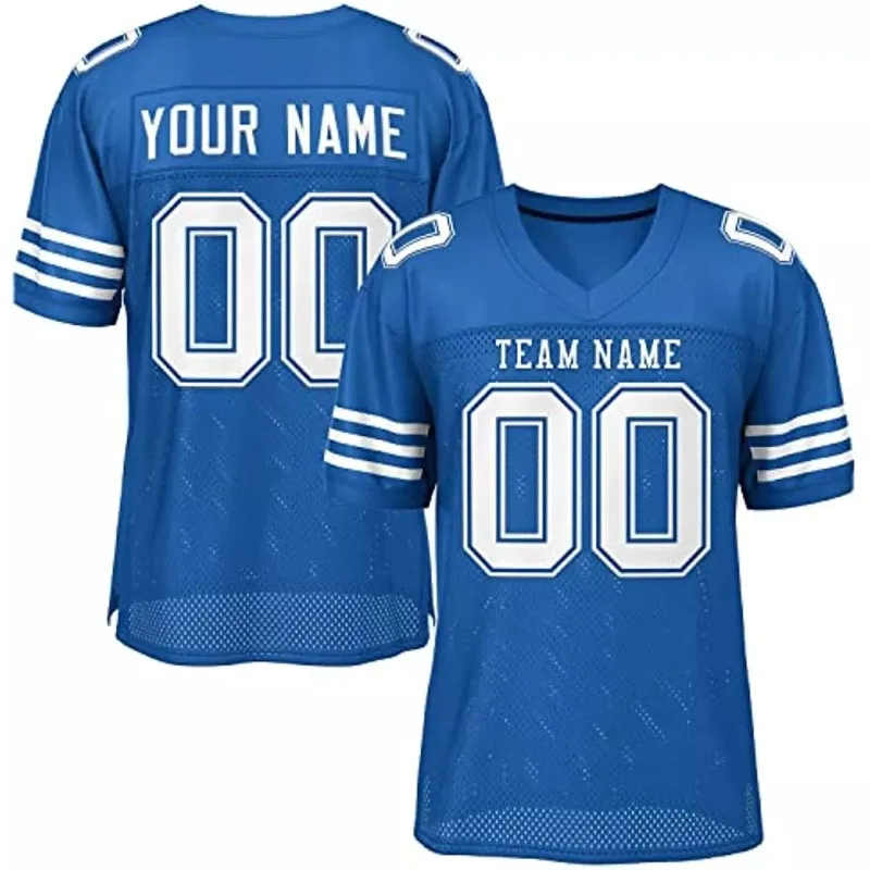 Custom American Football Jersey Sublimation Printed Team Name Number Football Shirt Men Youth Athletic Training Rugby Jersey