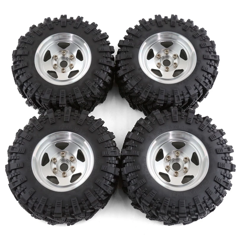

A49K-4Pcs 98 мм металлический 1,9-дюймовый обод колеса с бисером, набор резиновых шин для 1/10 RC гусеничного автомобиля TRX4 D90 Axial SCX10 II III