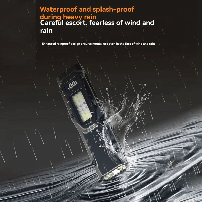 A84E-Rechargeable Flat Flashlights Dual-Switch LED Small Flashlight With Digital Display Pocket Light For Camping For Home