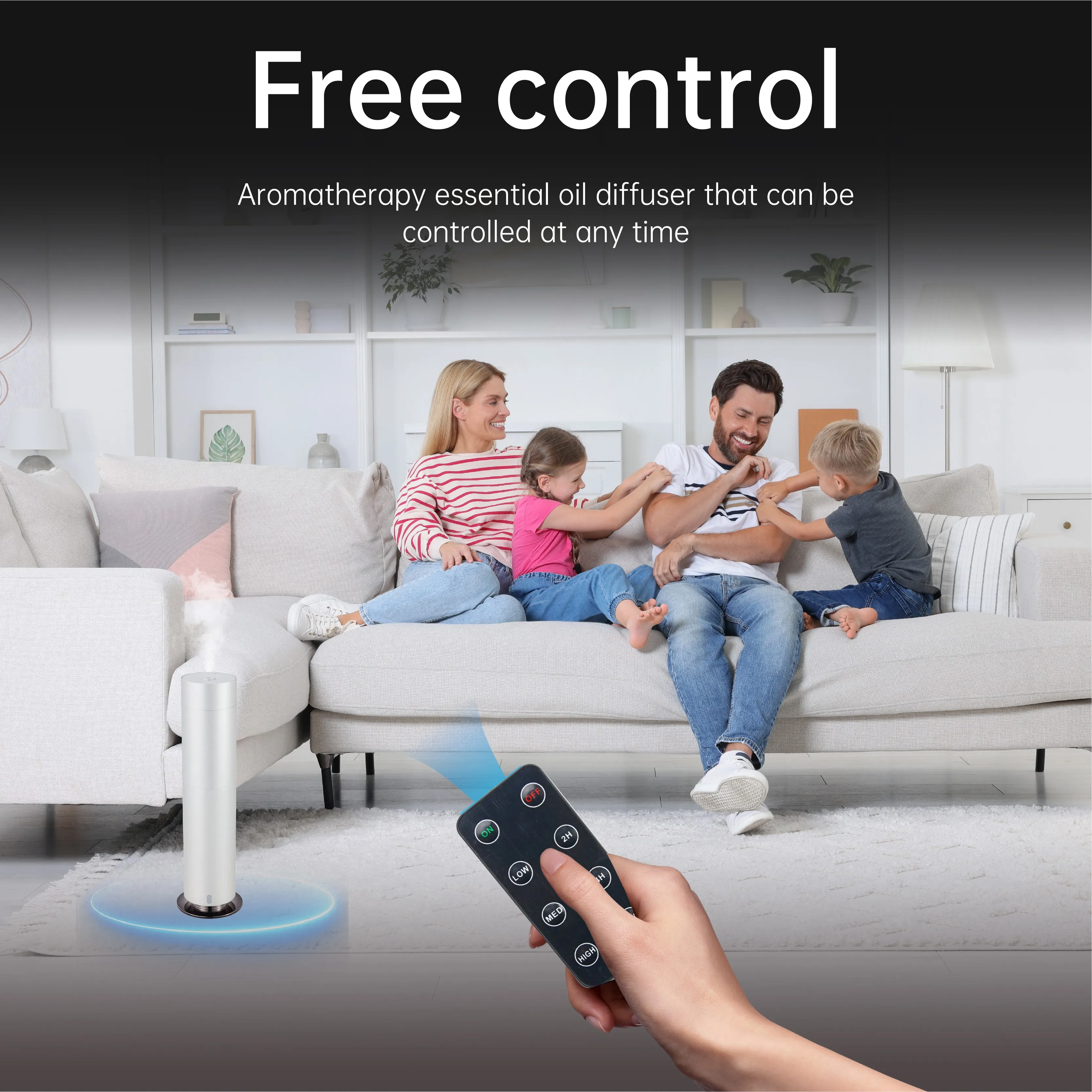Portable 120ML Electric Essential Oil Diffuser Timer Waterless Auto Shut-off Remote Control Aroma Diffuser for Home Outdoor Use