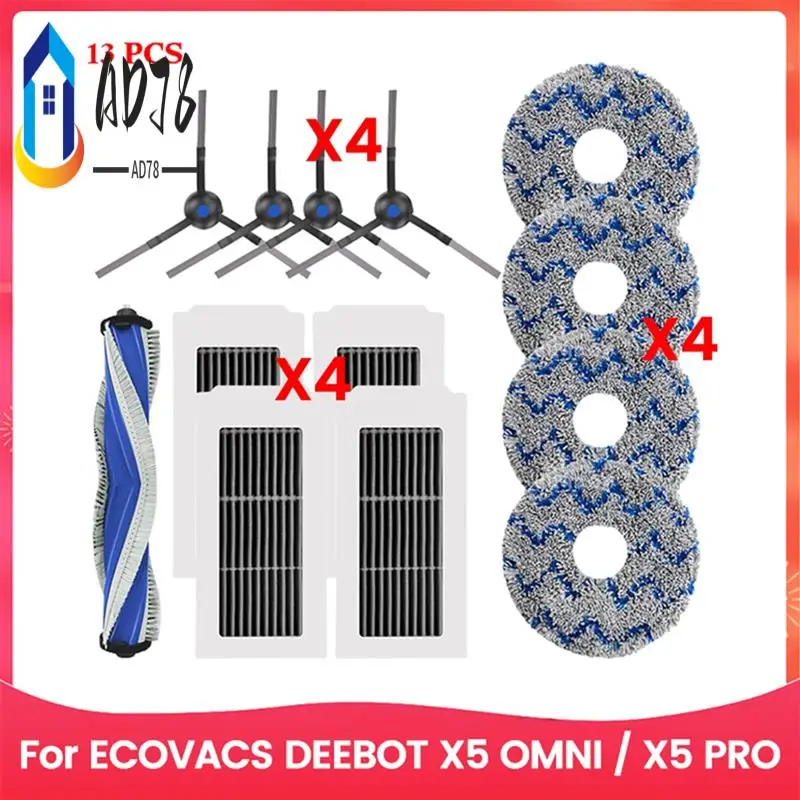 

AD78-Для ECOVACS DEEBOOT X5 OMNI/X5 PRO Детали робота-пылесоса Мешок для пыли Hepa-фильтр Основная боковая щетка Швабра Тряпка