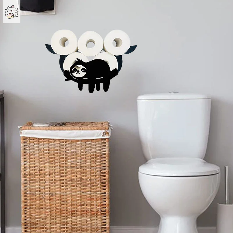 Steel Toilet Paper Holder Bathroom Wall Decoration Moun Kitchen Paper Shelf Storage Sheep Owl Towel Roll Shelf Home Accessories