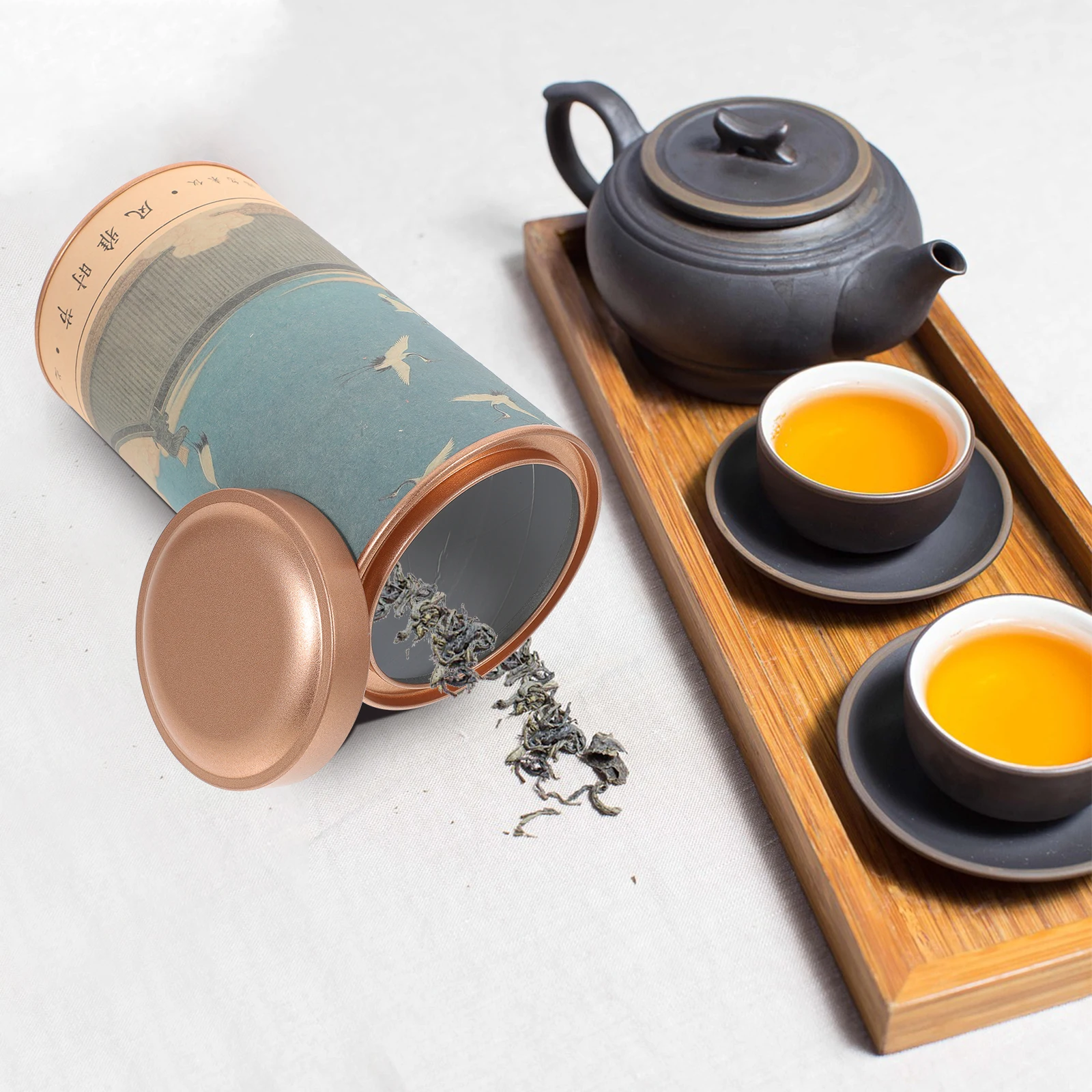 

2pcs Tinplate Storage Containers Tinplate Tin Cans Lid Tea Airtight Tea Container Tin Green Sturdy Metal Container