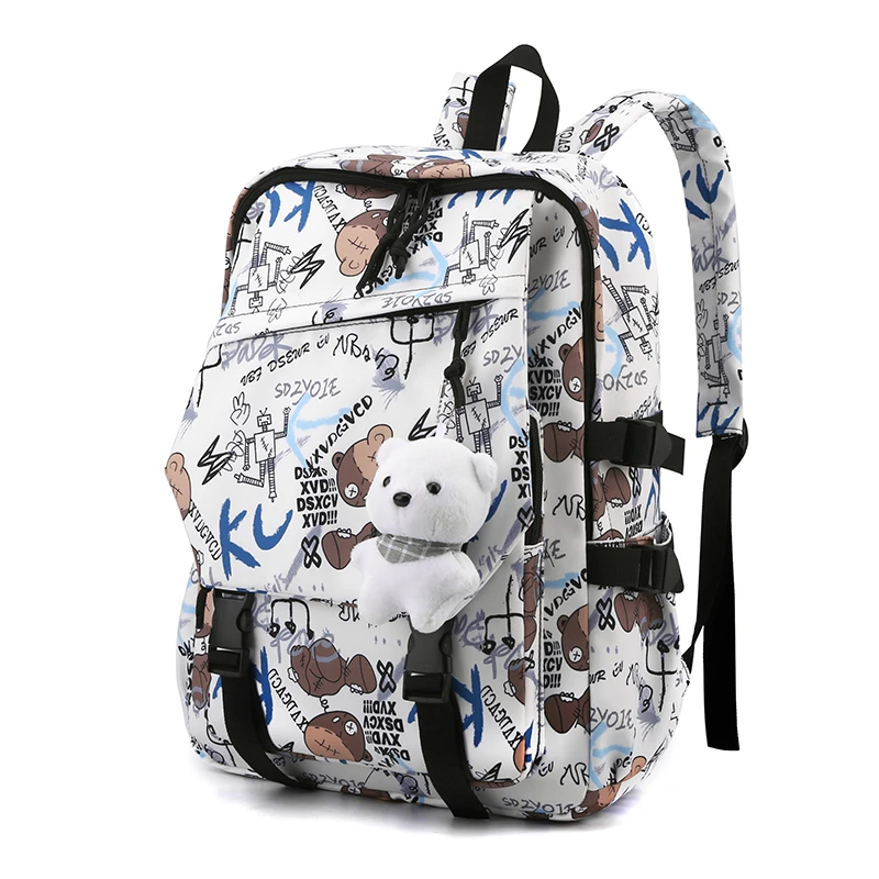 2023 New Men's and Women's Personalized Colorful Print Backpack Travel Backpack Nylon Fashion Casual Bag School Bag