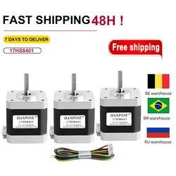 3pcs  4-lead Nema17 motor 48mm 78Oz-in  52N.CM 42BYGH 1.8A 52N.CM torque 17HS8401 for CNC milling machine Stepper Motor Nema 17