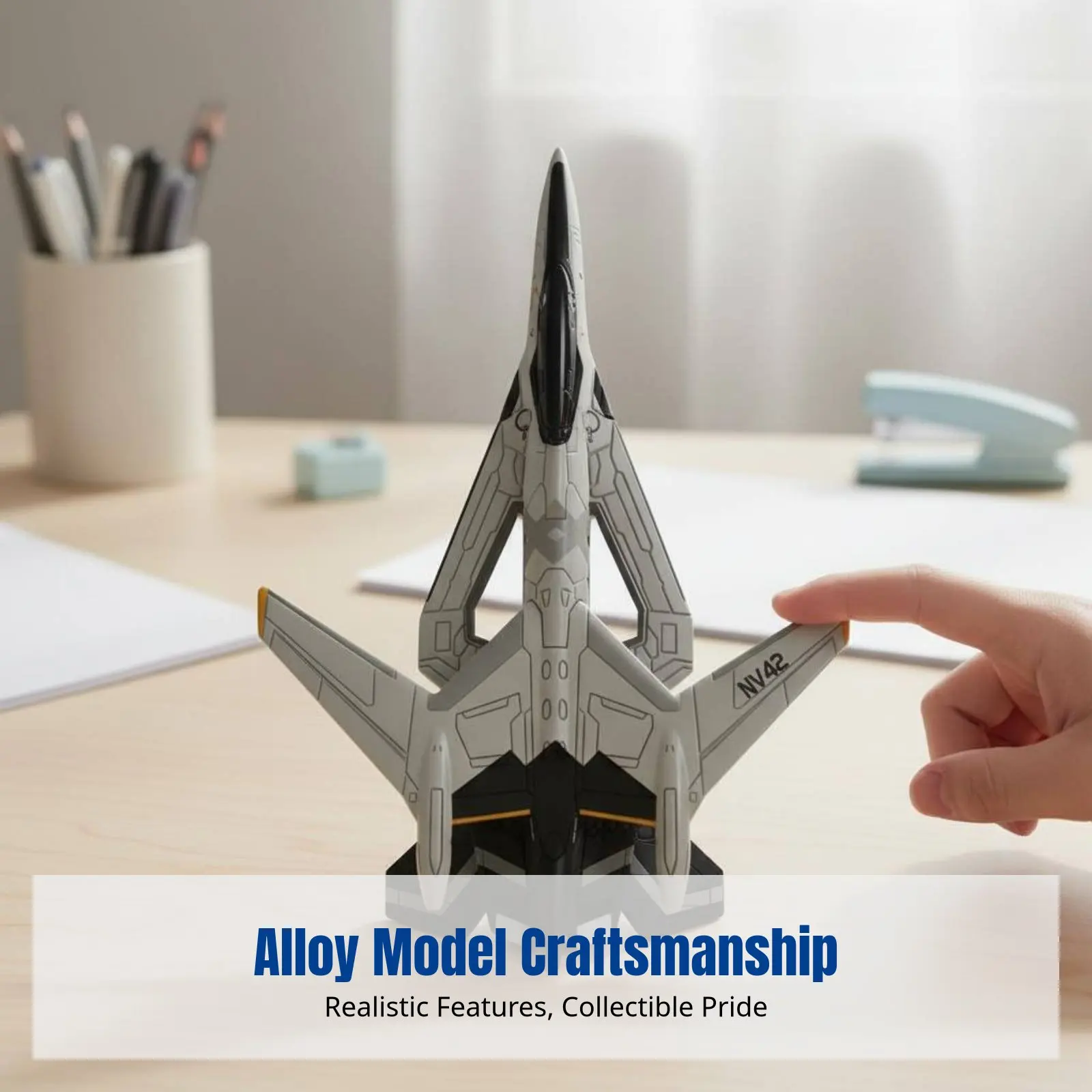 

Military Model Aircraft, Scale Alloy Fighter Jet Display Toy for Kids, Detachable Stand, Collectible Decor