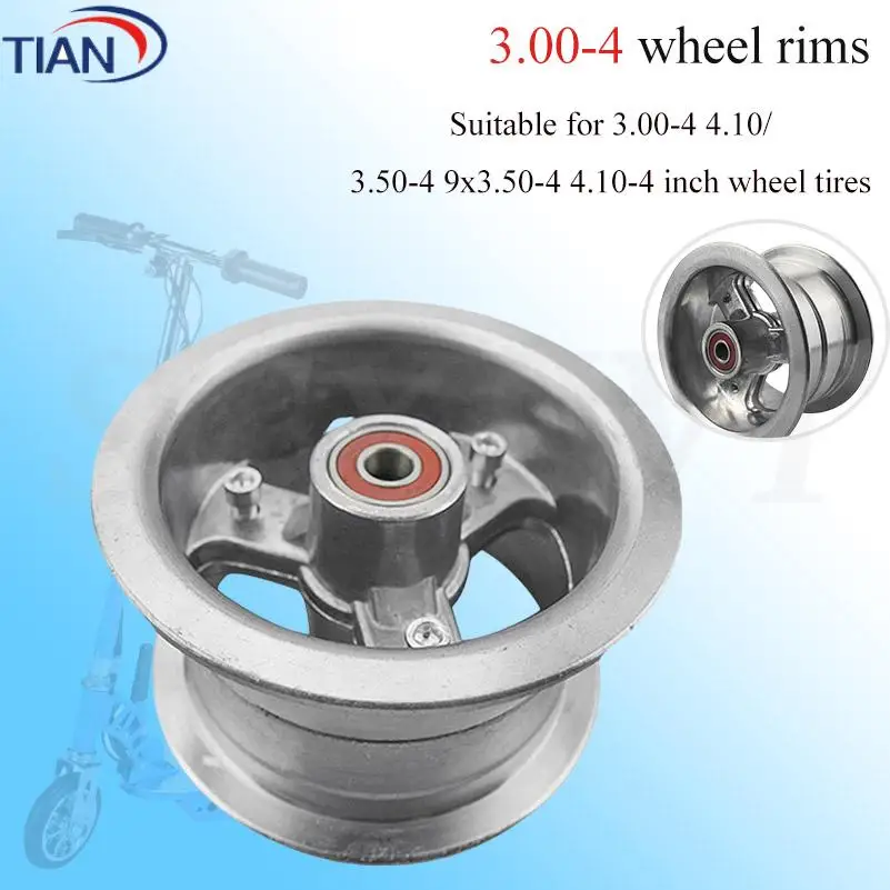 

4 Inch 3.00-4 Wheel Rim 4.10/3.50-4 9x3.50-4 Aluminum Alloy Hub for MIni Motorcycle Electric Scooter Gas ATV 4.10-4