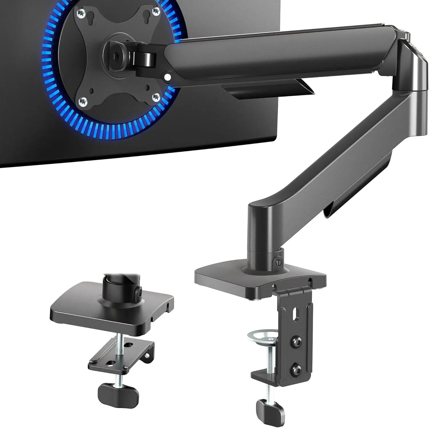 Single Monitor Stand, Fully Adjustable Arm for 17 to 32 inch Screen, Mechanical Articulating Desk Mount, Gaming
