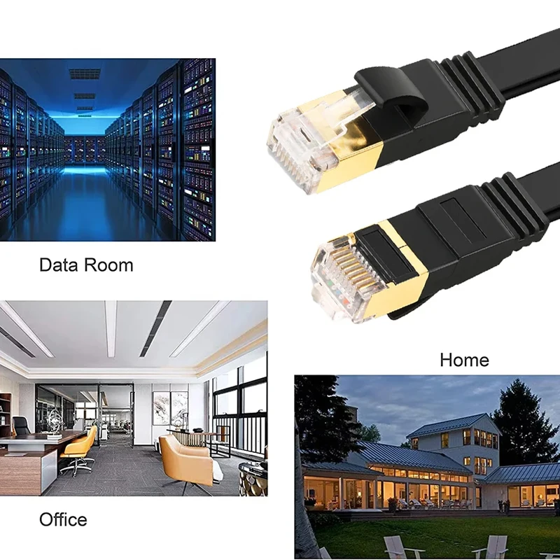 SFlat Ethernet Cable Cat5 Cat6 Cable Network LAN Cord Wire RJ45 For Router Computer