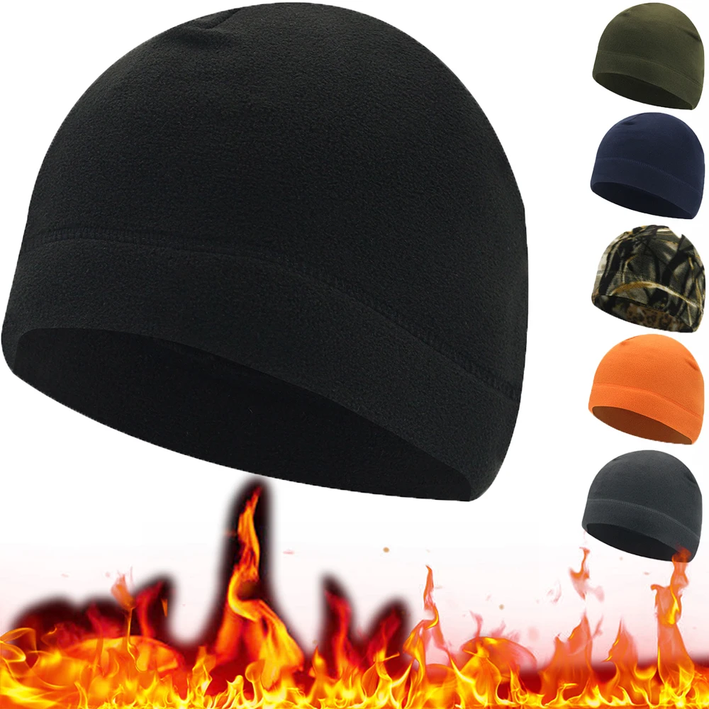 Warme Wintermütze, winddicht, thermisch, Radfahren, Laufen, Wandern, Polar-Fleece-Mütze, Motorrad-Helm-Innenfutter, Damen und Herren, elastische Beanie-Mütze