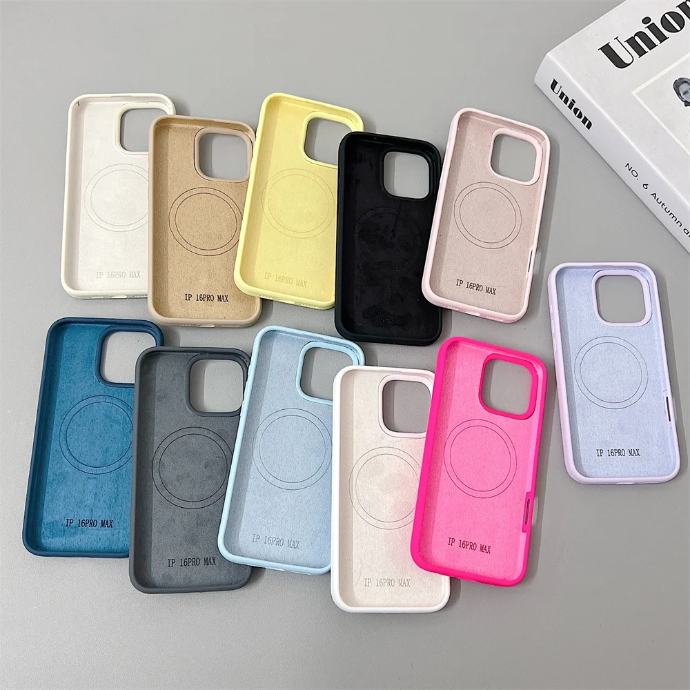 Official Same Original Liquid Silicone Phone Case for iPhone 16 15 14 13 12 Pro Max Magsafe Wireless Charging Magnetic Cover - náhled 2