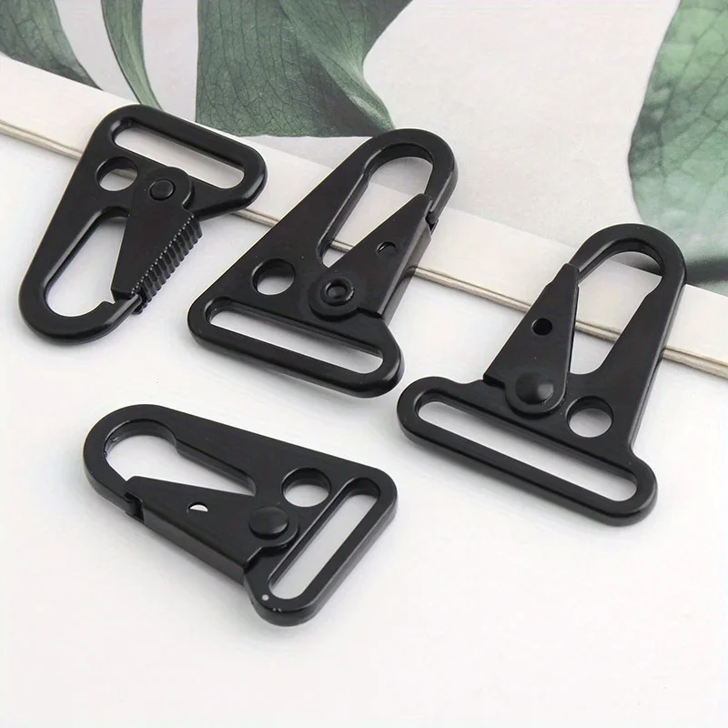 2PCS thickened black keychain zinc alloy buckle metal carabiner clips hooks for paracord sling outdoors backpack