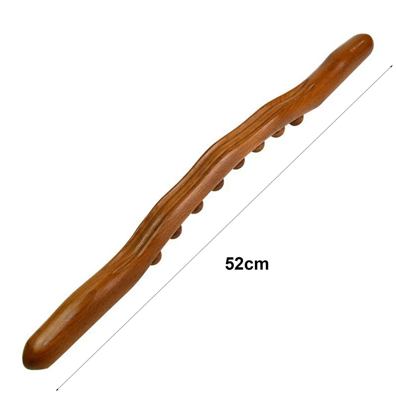 

2X 8 Beads Guasha Scraping Stick Wooden Massage Tools For Neck And Back Pain Stomach Body Shaping Anticellulite Leg B