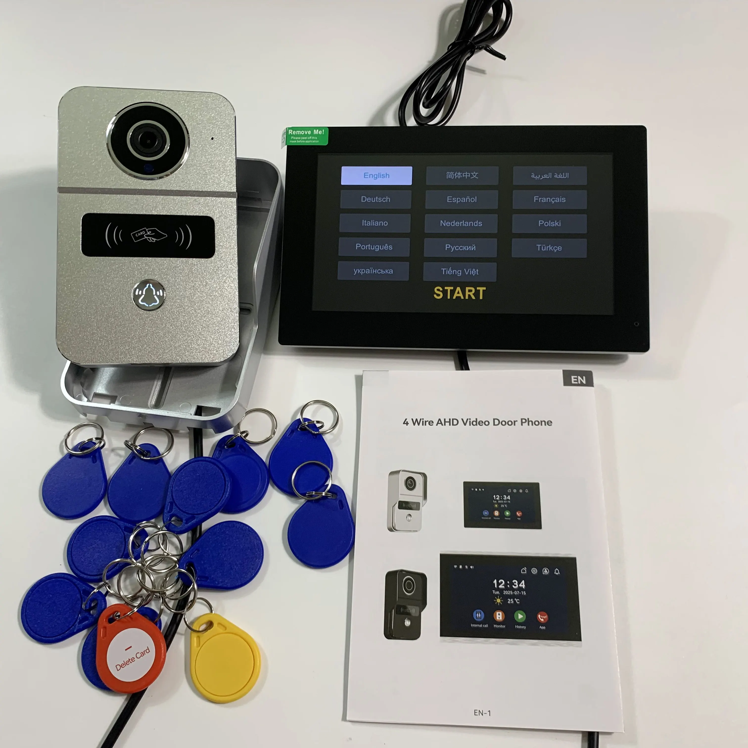 Nowy 7-calowy 2-calowy monitor WiFi Wideodomofon TUYA Inteligentna aplikacja domowa Bezprzewodowy wideodomofon RFID Kamera HD System kontroli dostępu