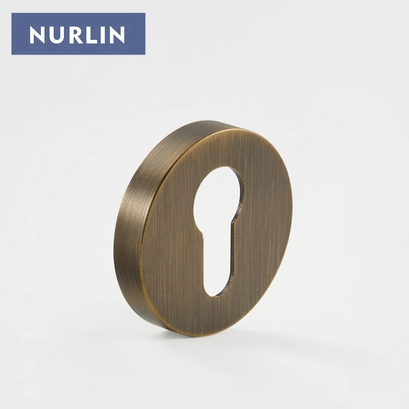 Nurlin Brass Door Handle Accessories Euro Cylinder Key Escutcheon Matt Brass Antique Bronze Black
