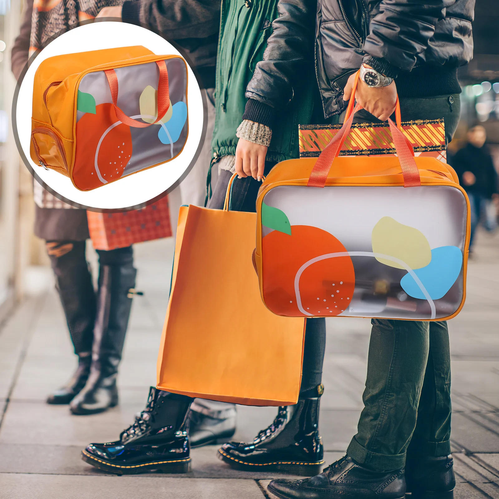 حقيبة شفافة مقاومة للماء لتنظيم مكياج السفر بتصميم مدمج مع حقيبة متعددة الوظائف بسحاب للإغلاق لقضاء عطلة الصالة الرياضية #4