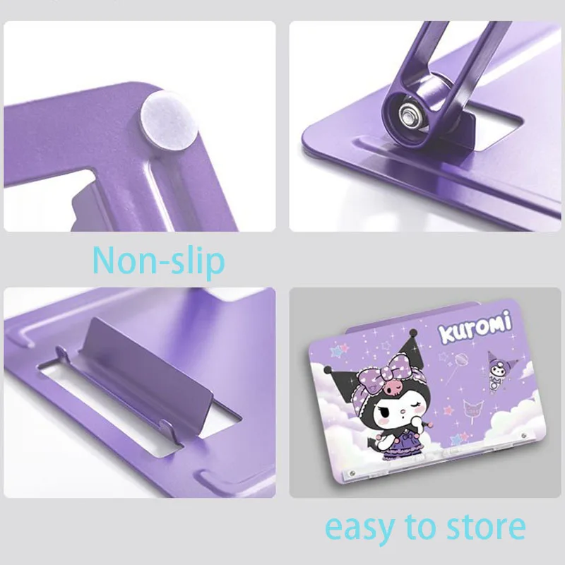 Sanrio My Melody Kuromi Cinnamoroll Pochacco Adjustable Book Stand  Non-Slip 180° Rotating Metal Reading Holder for Book Tablet view 4