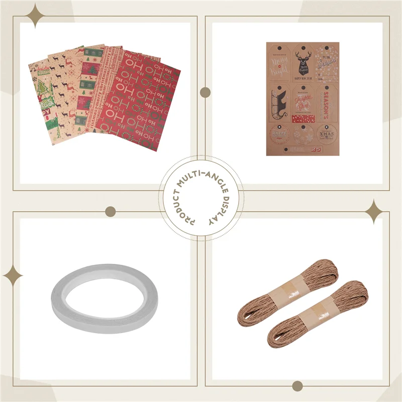 Practical-6 Pack Wrapping Paper Sheets,For Christmas Birthday Party Wrapping Paper Set Gift Wrap Papers