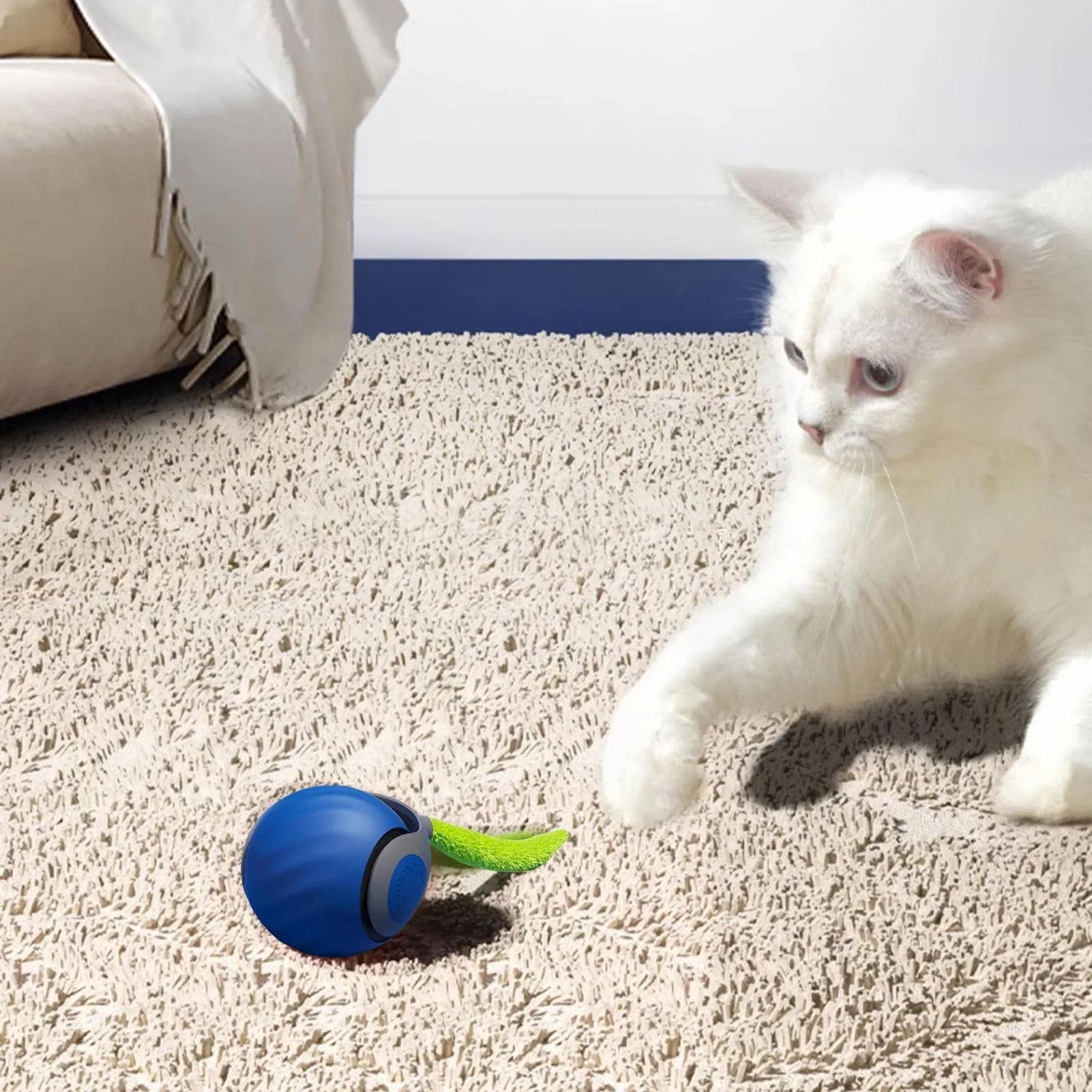 Interactive Cat Toys Ball Cat Enrichment Toys with Long Tail for Indoor Outdoor Cats Self Play