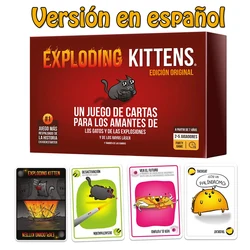 Juego de cartas de gatitos explotantes, Juego de cartas de gatitos explotantes, juegos de fiesta, fáciles y amigables con la familia