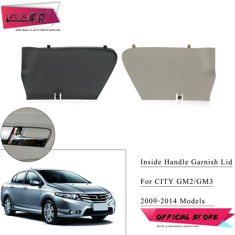 ZUK Czarno-szara wewnętrzna osłona klamki drzwi do HONDA CITY 2009 2010 2011 2012 2013 2014 GM2 GM3