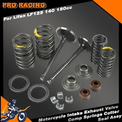 Motorcycle Intake Exhaust Valve comp Springs Cotter Seal Assy For Lifan LF 125 140 150cc Horizontal Engines Dirt Bike ATV Quad