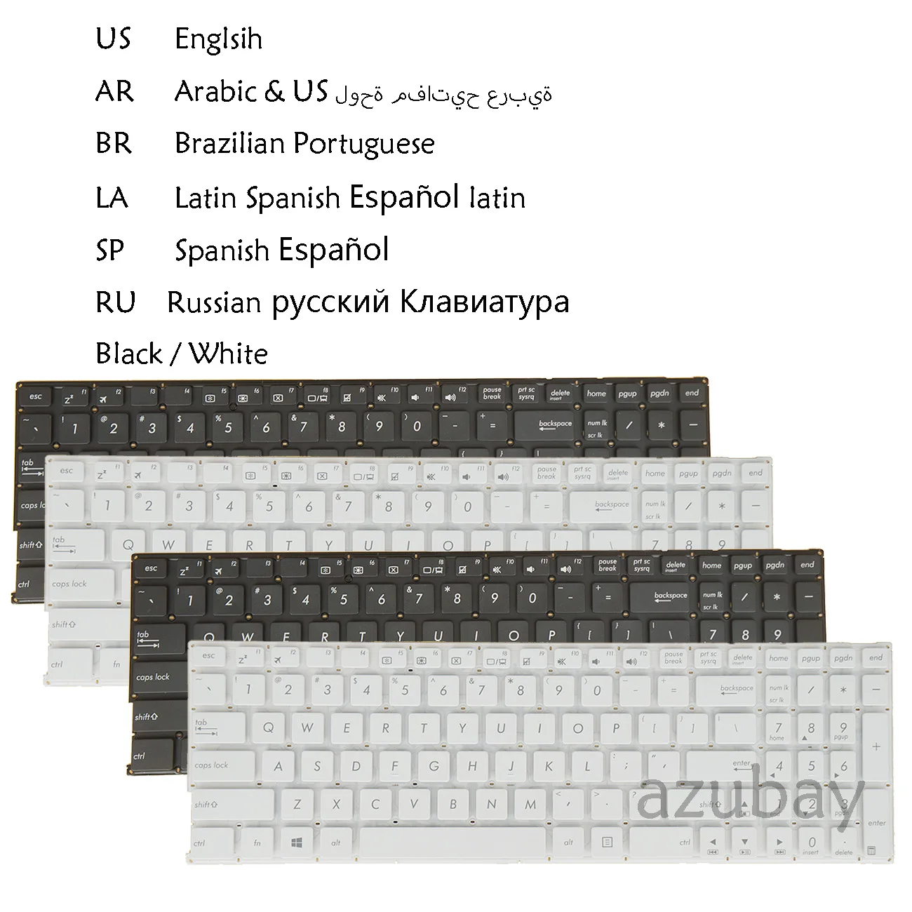

Американская арабская бразильская португальская LA латинская испанская русская клавиатура для Asus X556UR X556UV A756U A756UA A756UB A756UJ A756UX X756U