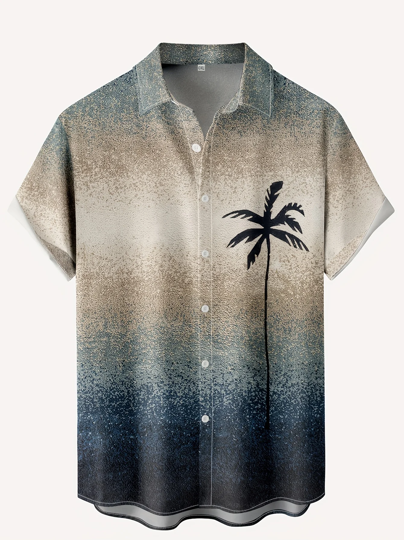 夏のメンズ半袖ハワイプリントメンズシャツカジュアル半袖ラペルボタンアップルーズ大きいサイズシャツメンズ服