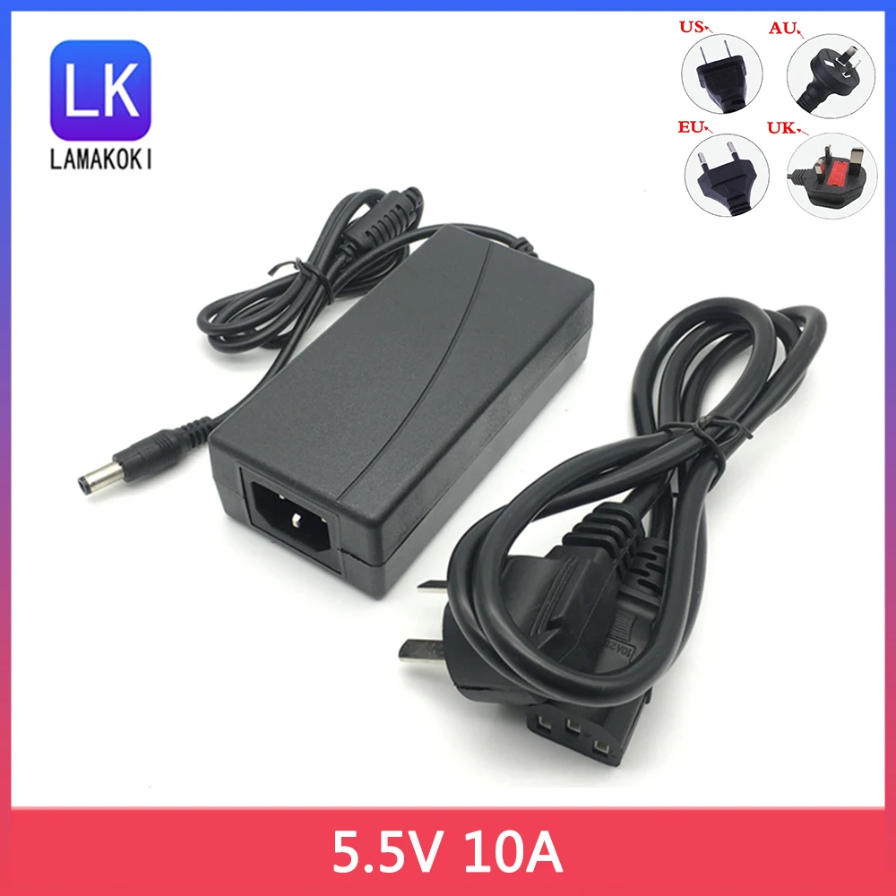 5.5V 10A Power Adapter 5V 10A Switching Power sSupply Universal 5V 8A DC Stabilized Power Cord Charger Cord