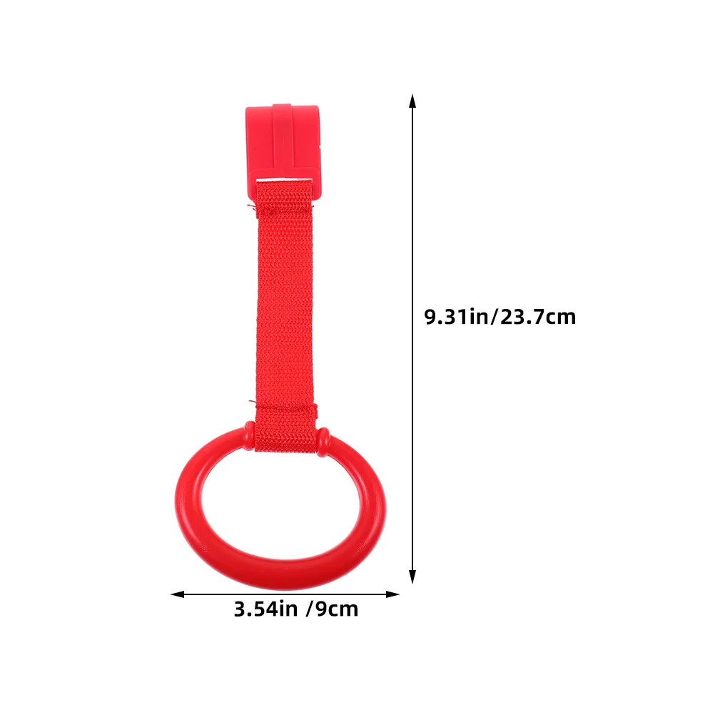 3Pcs Baby Pull Up Rings Plastic Webbing Material Smooth Safe Design for Crib Stroller Playpen Travel Bed Portable Toddler