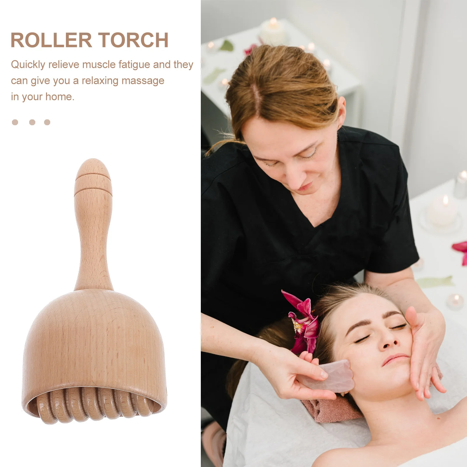 

Wooden Rolling Teeth Massage Rod Multifunctional Body Massage Stick Back Belly Muscle Relax Tool Health Preserving Massager