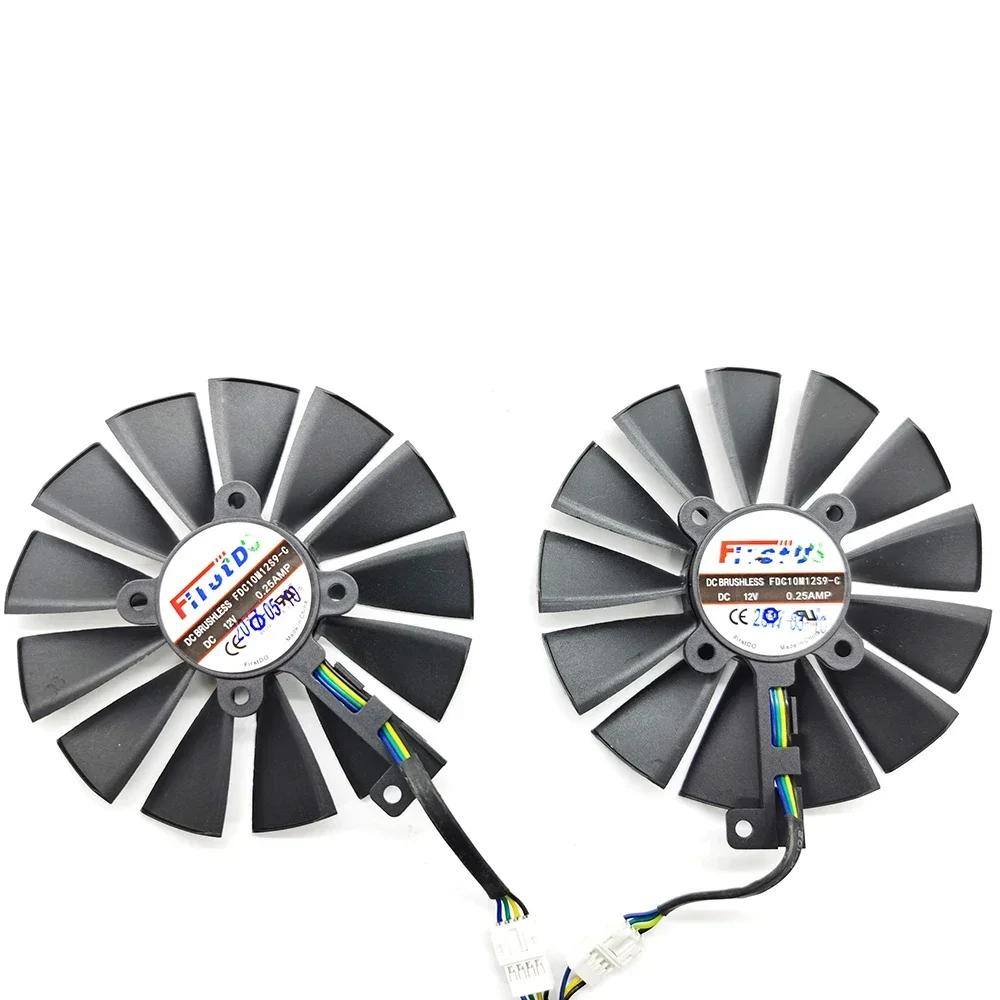 ASUS STRIX 듀얼 RX 580 O4G RX580 O8G 게임용 4PIN 13 블레이드 냉각 팬용 2 개/몫 FDC10M12S9-C 12V 0.25AMP 95mm VGA 팬