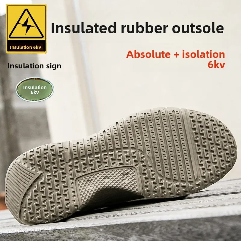 Insulated Safety Shoes Men Anti Smash Anti Puncture Wear Resistant Non Slip Construction Work Boots Protective Footwear