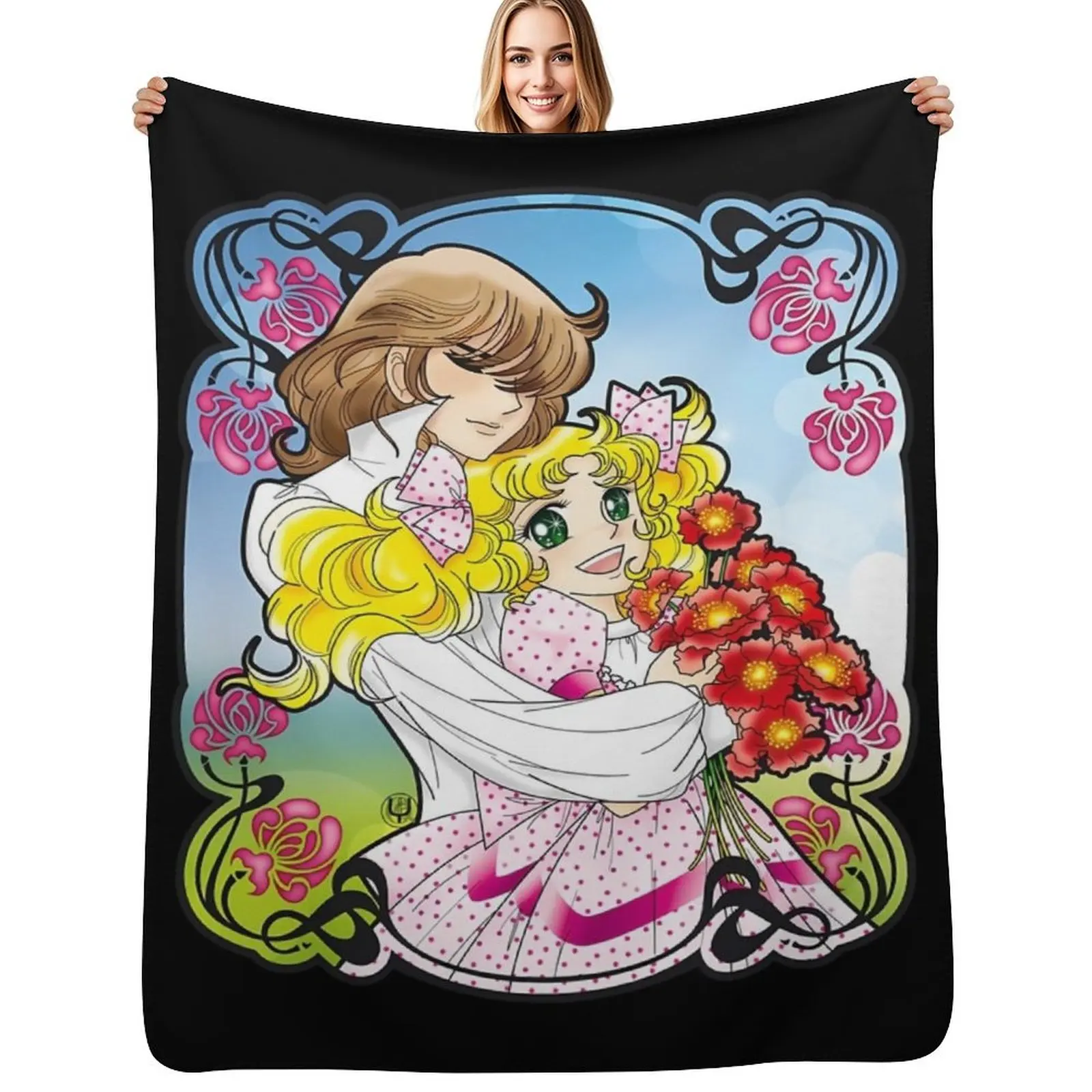 

Candy & Terence Throw Blanket Portable Lightweight Blanket for Travel Camping