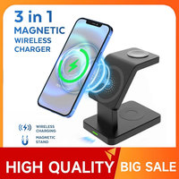 30W 3 in 1 Magnetic Wireless Charger Station for Magsafe iPhone15 14 13 12 Pro Max Apple Watch IWatch Airpods Fast Charger Stand