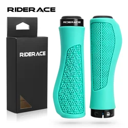 RIDERACE Mountain Bike Grips Lock on For MTB Bicycle Handle Bar Cover TPR Rubber Soft Shockproof Non-Slip Cycling Handlebar Grip