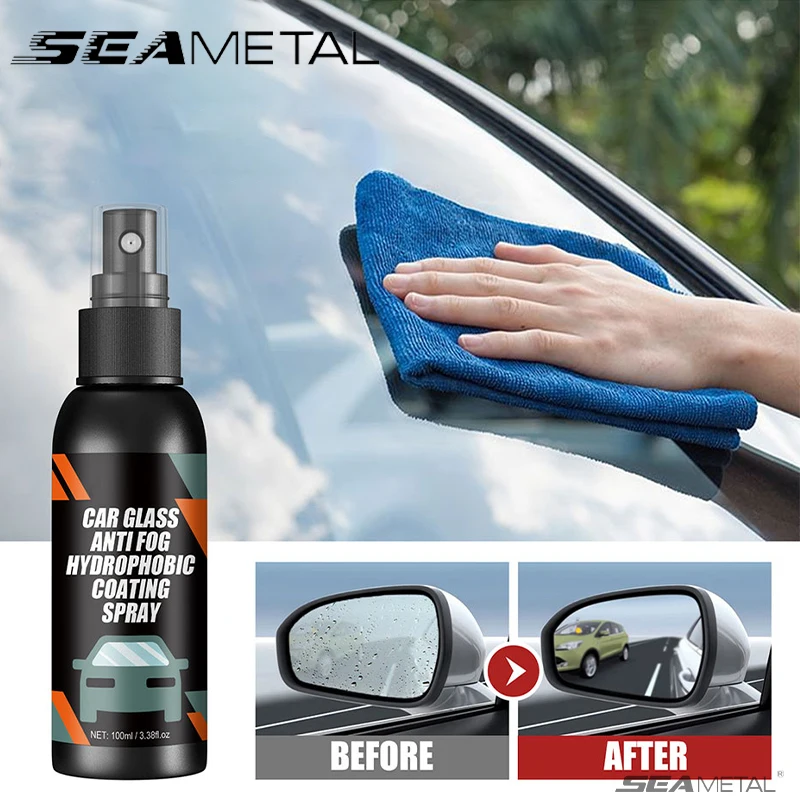 SEAMETAL 100ml Car Glass Anti Fog Spray Agent Auto Windshield Water Repellent Anti Rain Glass Mirror Hydrophobic Coating Sprayer